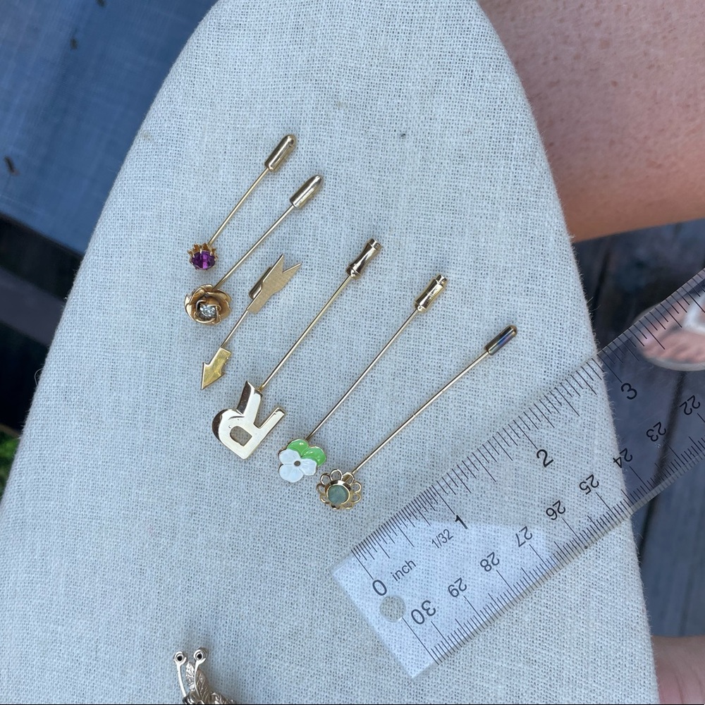 6 antique stick pins - Picture 5 of 5